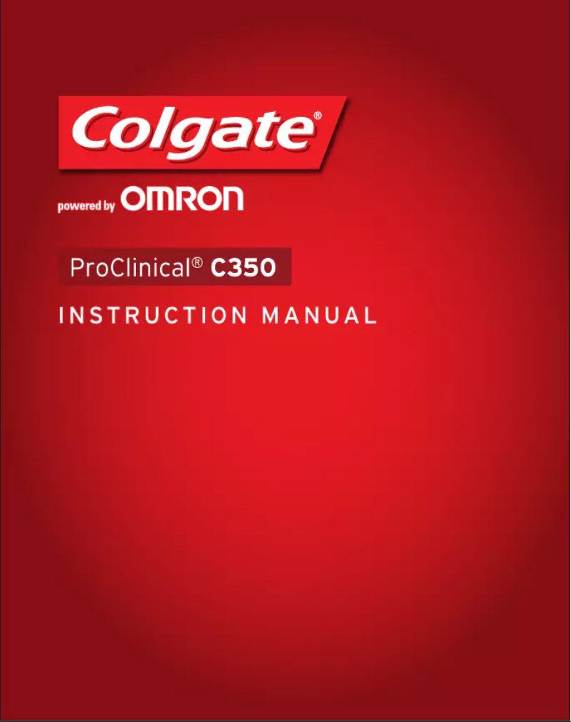 Image de la première page du manuel de l'appareil ProClinical C350 Colgate