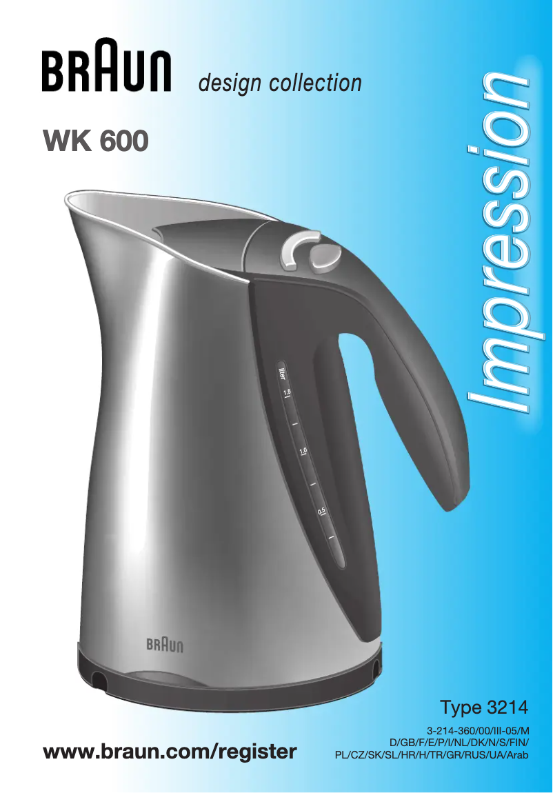 Página 1 del manual Manual de usuario Braun WK 600