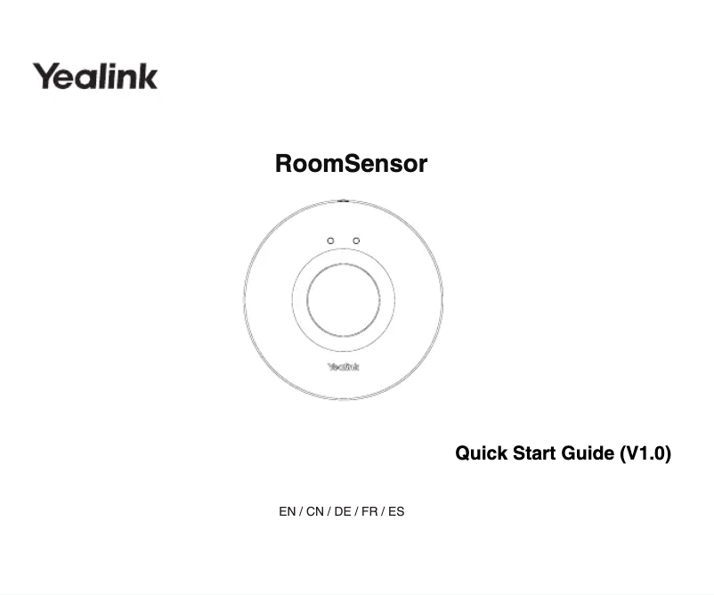 Image de la première page du manuel de l'appareil RoomSensor