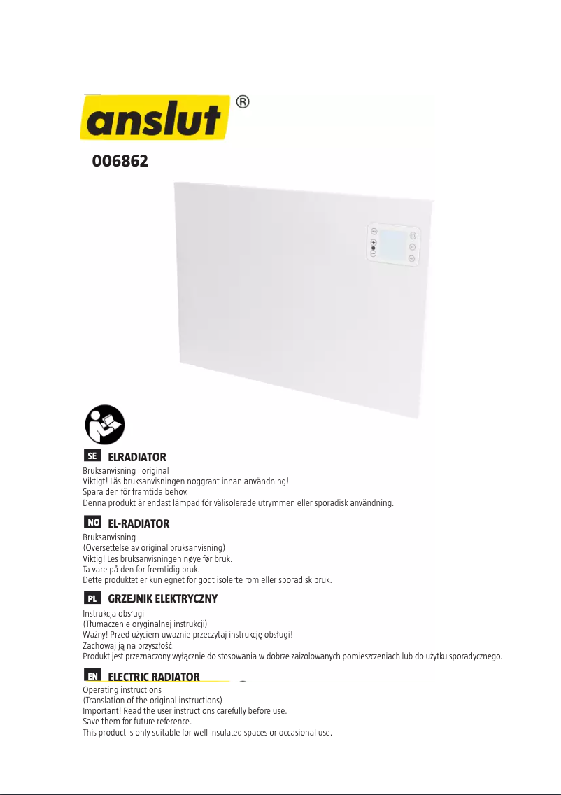 Page n°1 - Manuel utilisateur Anslut 006-862