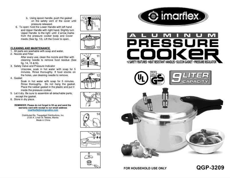 Page n°1 - Manuel utilisateur Imarflex QGP-3209