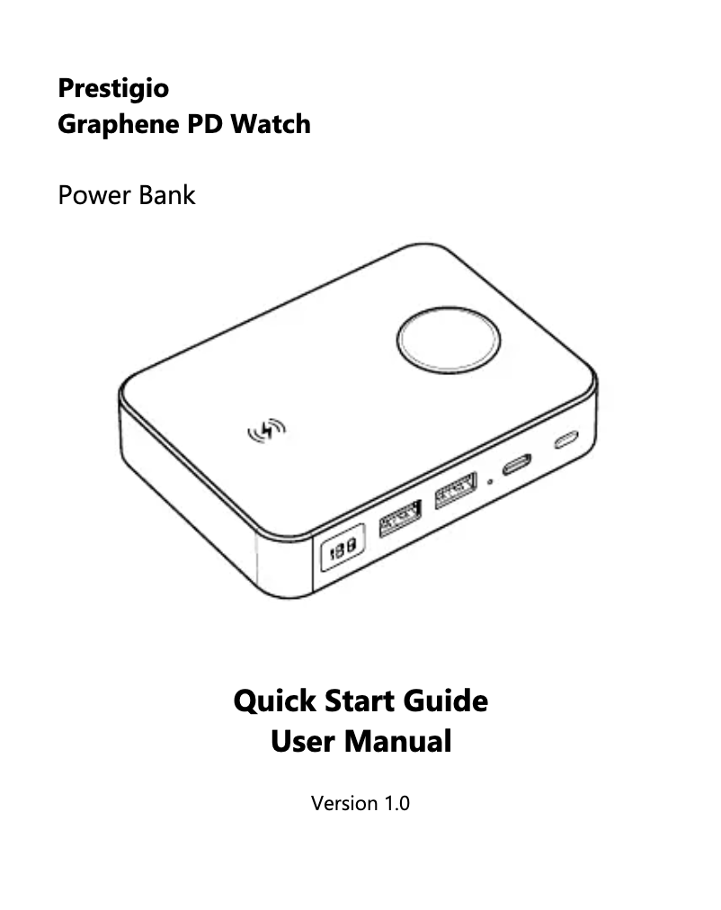 Página 1 del manual Manual de usuario Prestigio Graphene PD Watch