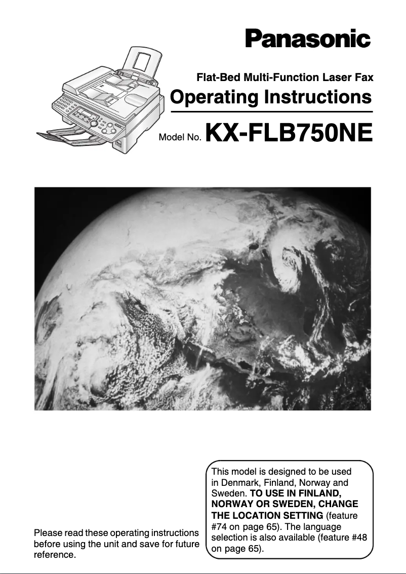 Page 1 de la notice Manuel utilisateur Panasonic KX-FLB750NE