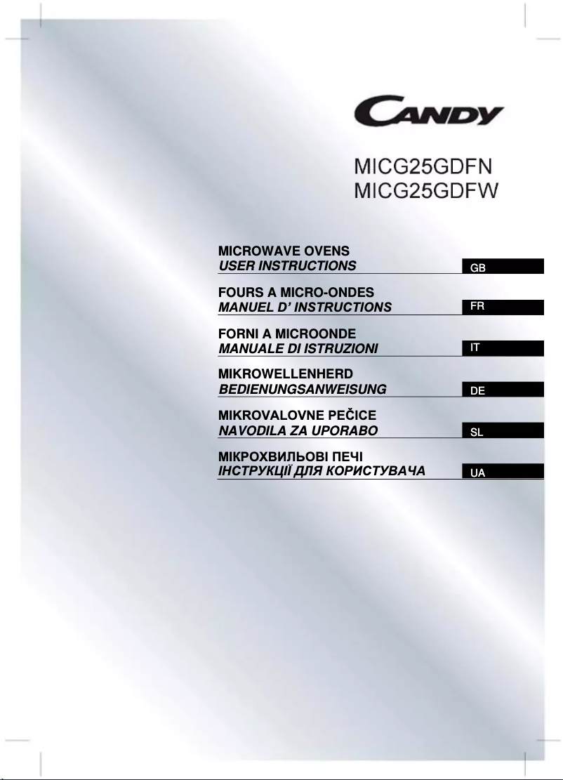 Página 1 del manual Manual de usuario Candy MICG25GDFN