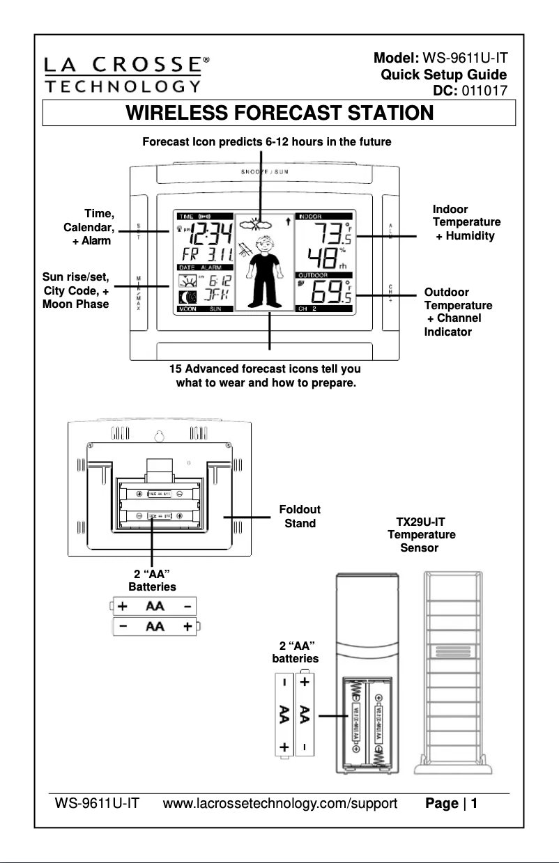 Image de la première page du manuel de l'appareil WS-9611U-IT