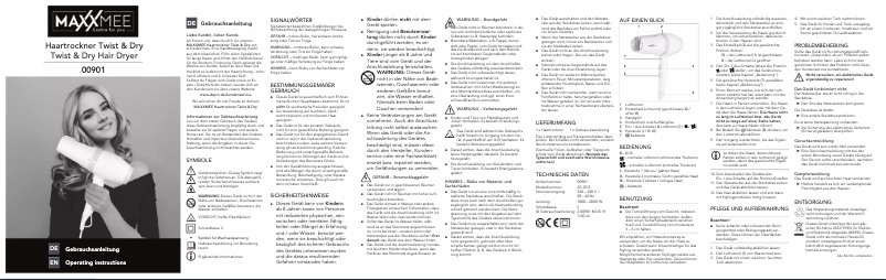 Page 1 de la notice Manuel utilisateur Maxxmee 00901200200