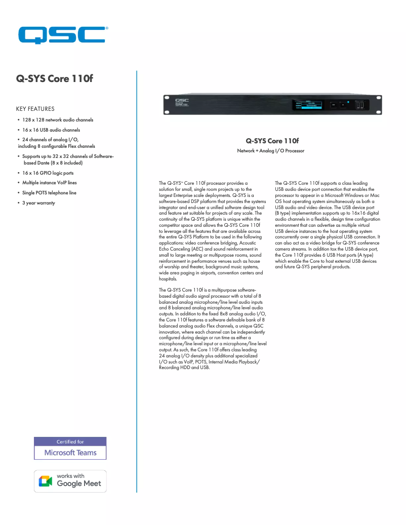 Image de la première page du manuel de l'appareil Core 110f