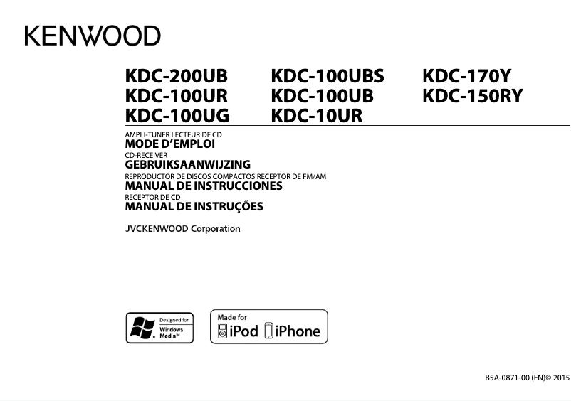 Page 1 de la notice Manuel utilisateur Kenwood KDC-10UR