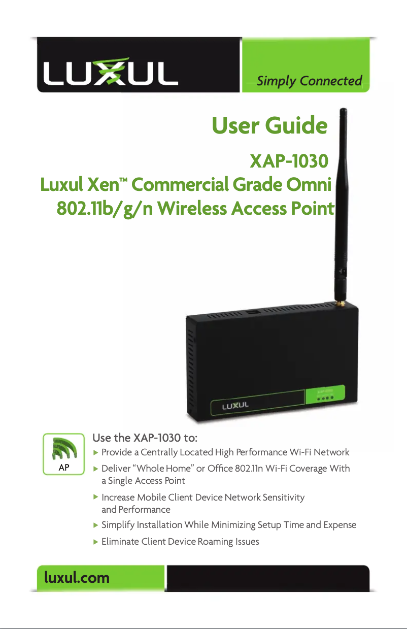 Page n°1 - Manuel utilisateur Luxul Xen XAP-1030