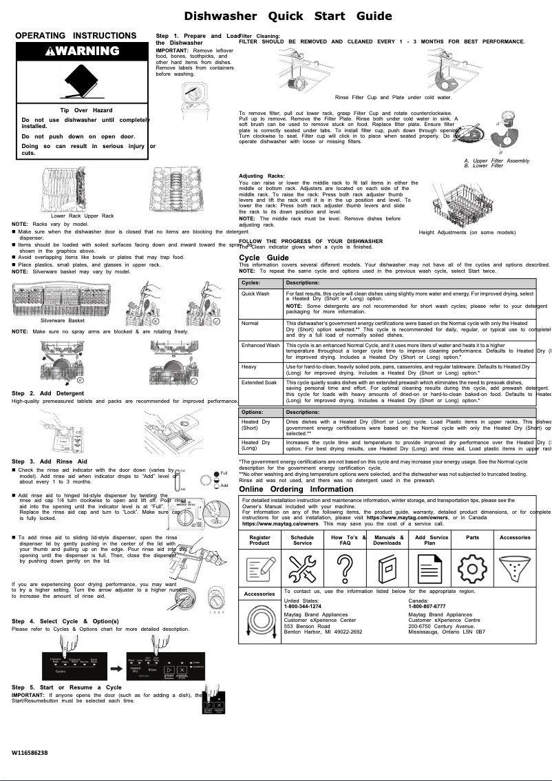 Page 1 de la notice Guide de démarrage rapide Maytag MDTS4224PZ