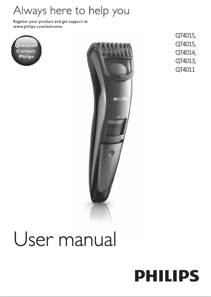 Page 1 de la notice Manuel utilisateur Philips Series 3000 QT4015