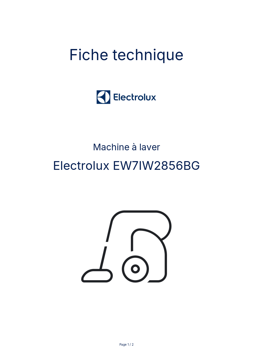 Image de la première page du manuel de l'appareil EW7IW2856BG