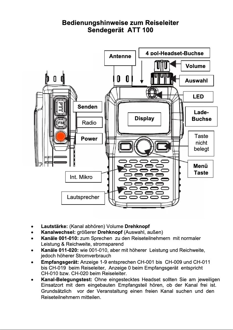 Page n°1 - Manuel utilisateur Monacor ATT100