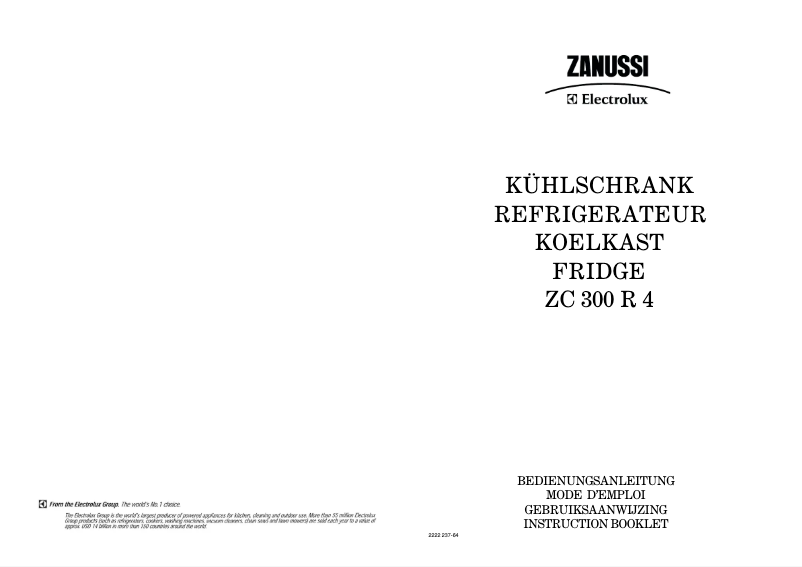 Page 1 de la notice Manuel utilisateur Zanussi ZC 300 r4