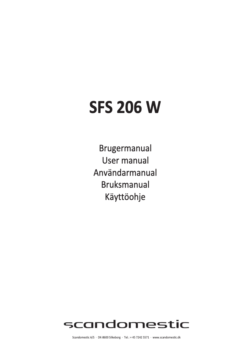 Page n°1 - Manuel utilisateur Scandomestic SFS 206 W