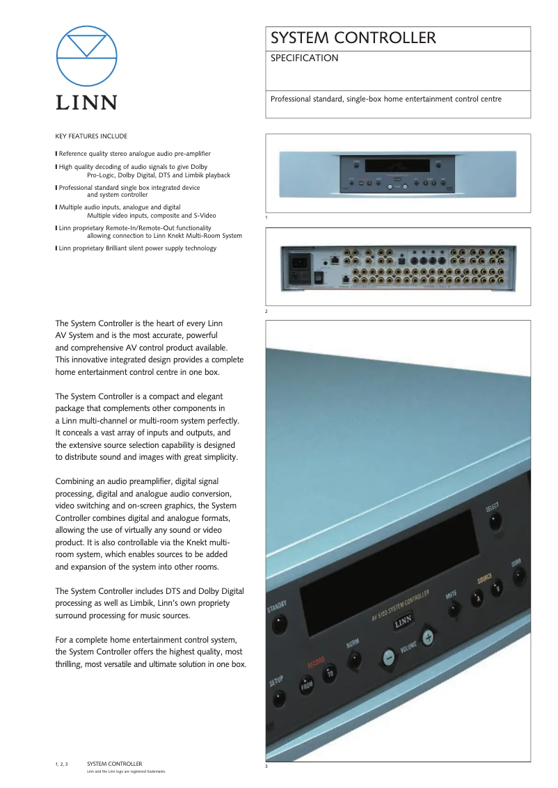 Page n°1 - Fiche technique Linn AV 5103