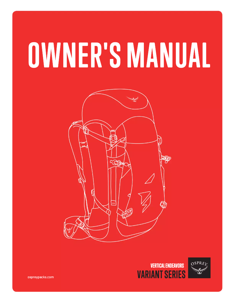 Page 1 de la notice Manuel utilisateur Osprey Variant 52