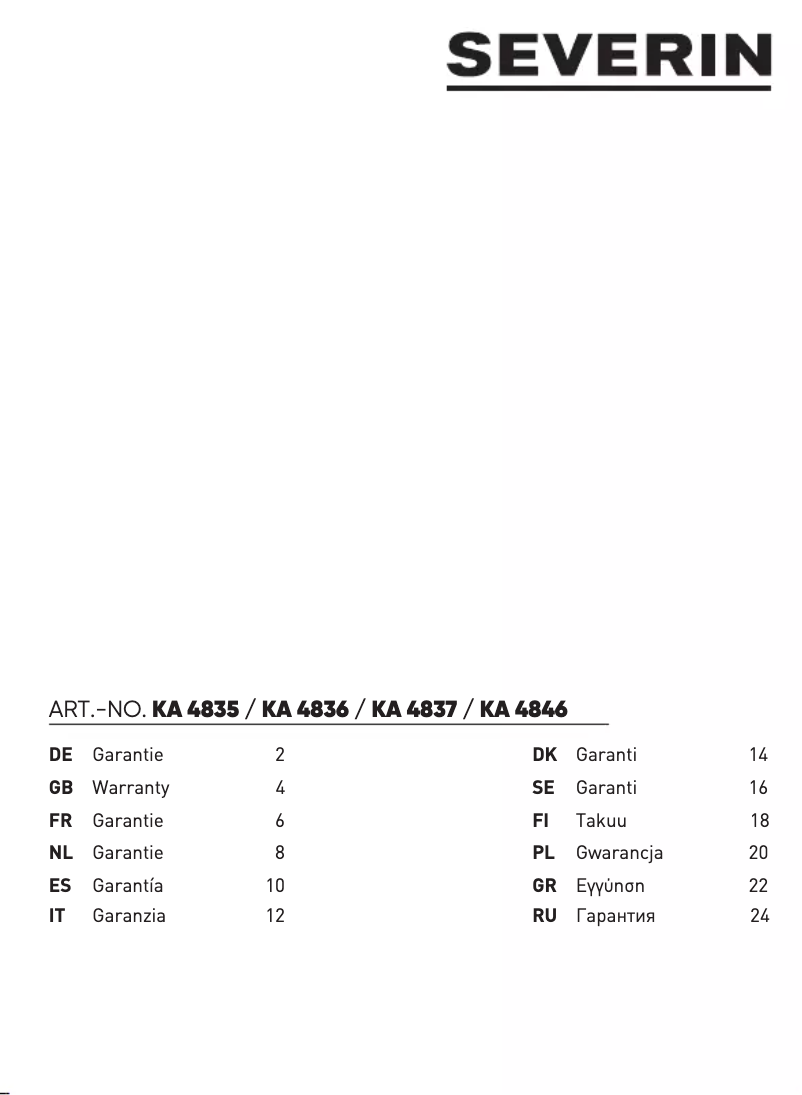 Image de la première page du manuel de l'appareil KA 4835