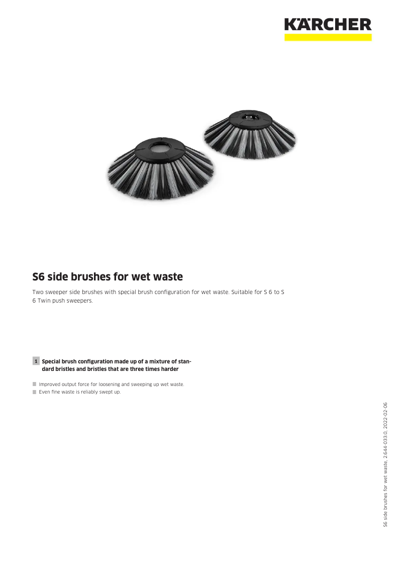 Página 1 del manual Ficha técnica Kärcher S6