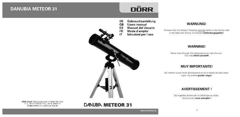 Image de la première page du manuel de l'appareil Meteor 31