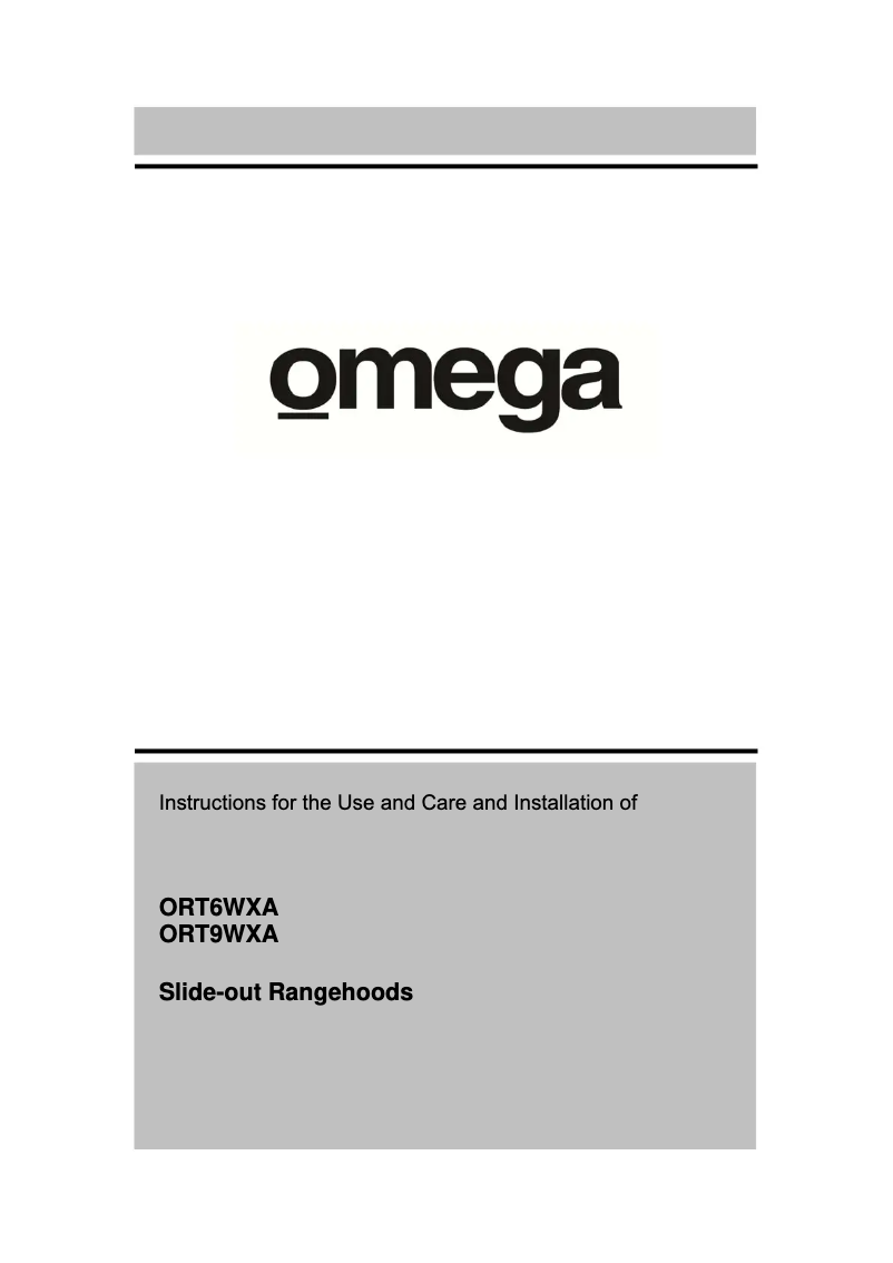Page n°1 - Instructions / montage Omega ORT9WXA