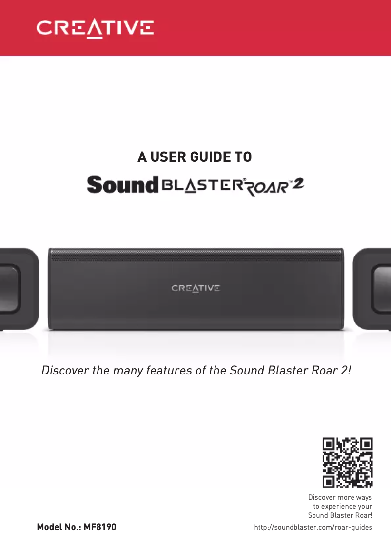 Page 1 de la notice Manuel utilisateur Creative Roar 2