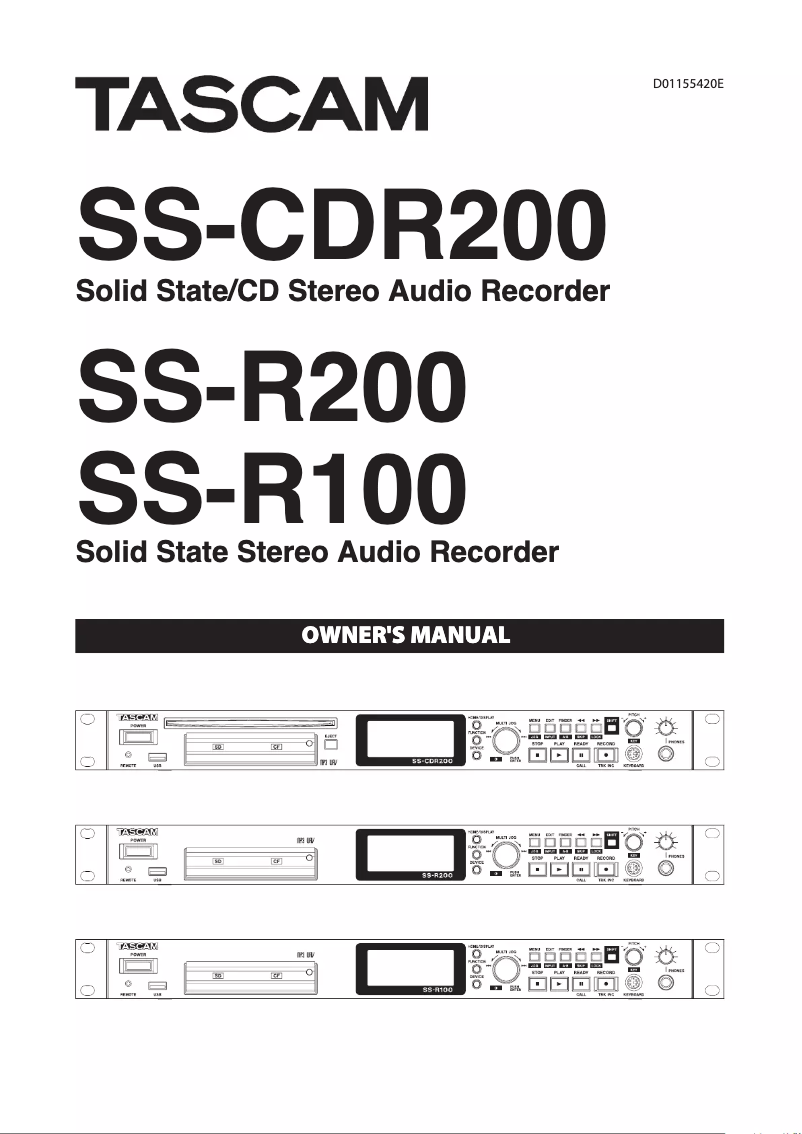 Page 1 de la notice Manuel utilisateur Tascam SS-R200