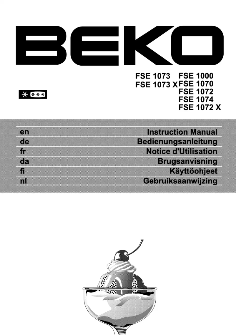 Page n°1 - Manuel utilisateur Beko FSE 1072 X