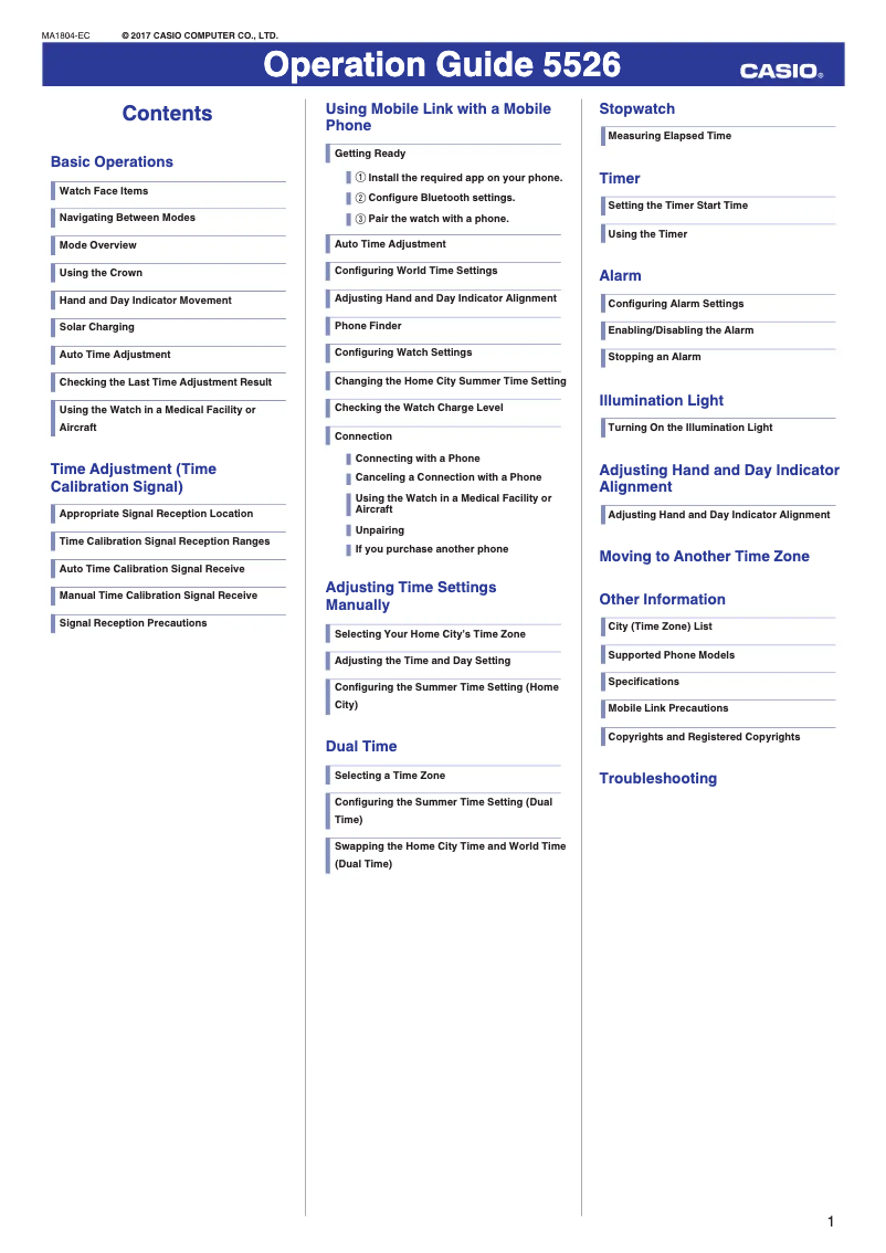 Page 1 de la notice Manuel utilisateur Casio G-Shock MRG-B1000D-1ADR