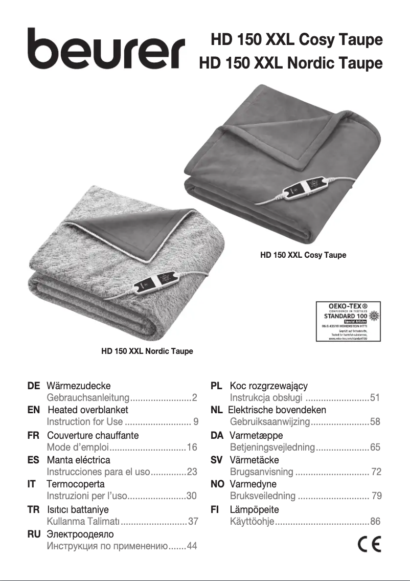 Page 1 de la notice Manuel utilisateur Beurer HD 150 XXL