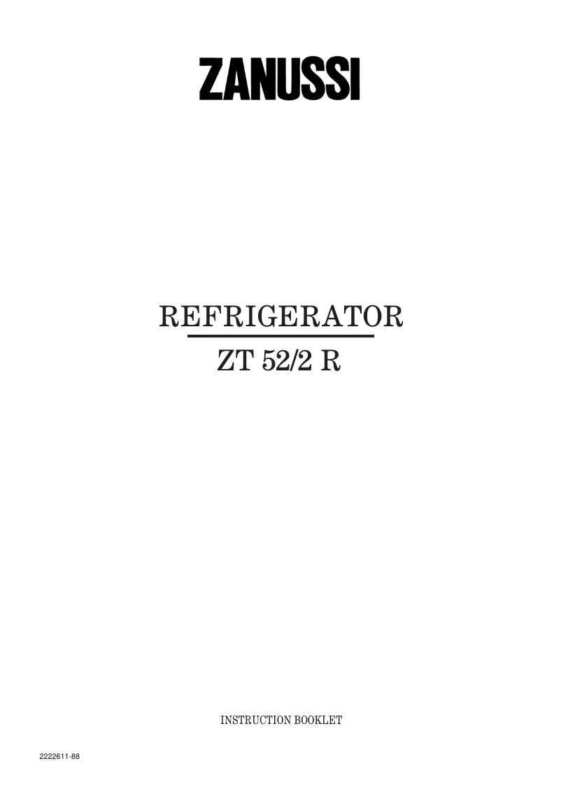 Image de la première page du manuel de l'appareil ZT52/2R