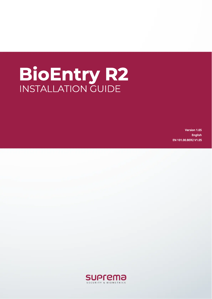 Image de la première page du manuel de l'appareil BioEntry R2