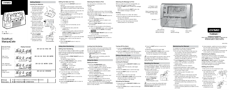 Image de la première page du manuel de l'appareil DateMark