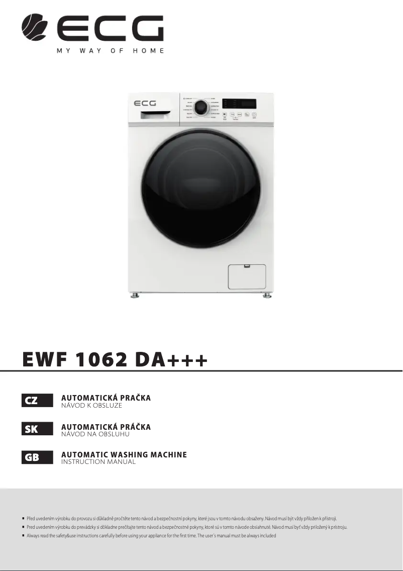 Image de la première page du manuel de l'appareil EWF 1062 DA+++