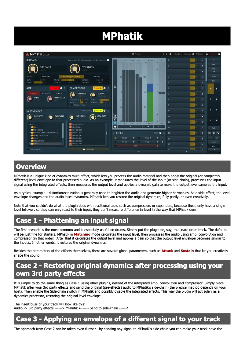Page n°1 - Manuel utilisateur MeldaProduction MPhatik
