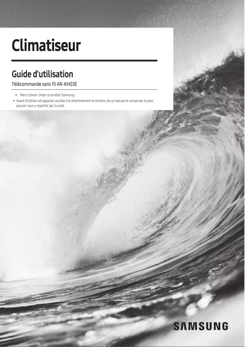 Page 1 de la notice Manuel utilisateur Samsung AR-KH03E