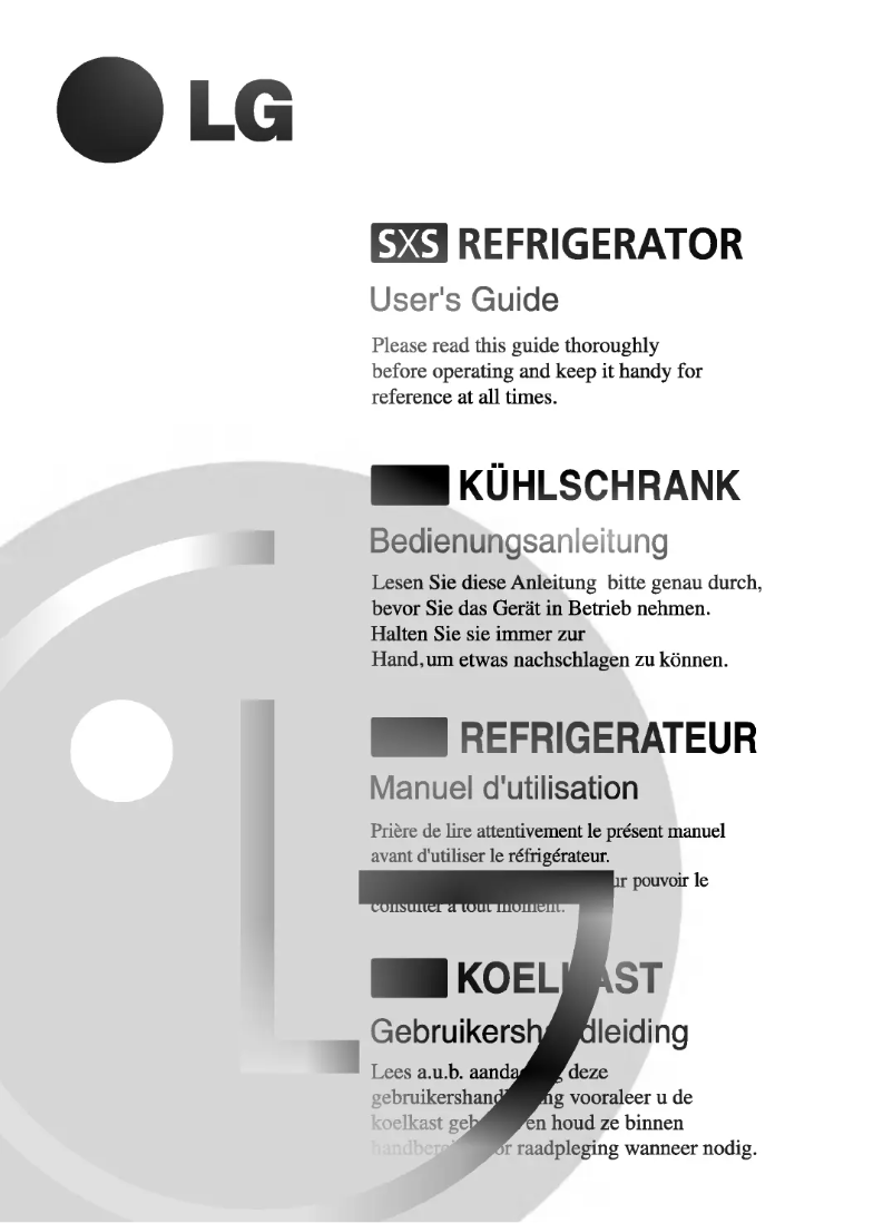 Page 1 de la notice Manuel utilisateur LG GR-P207NAUA