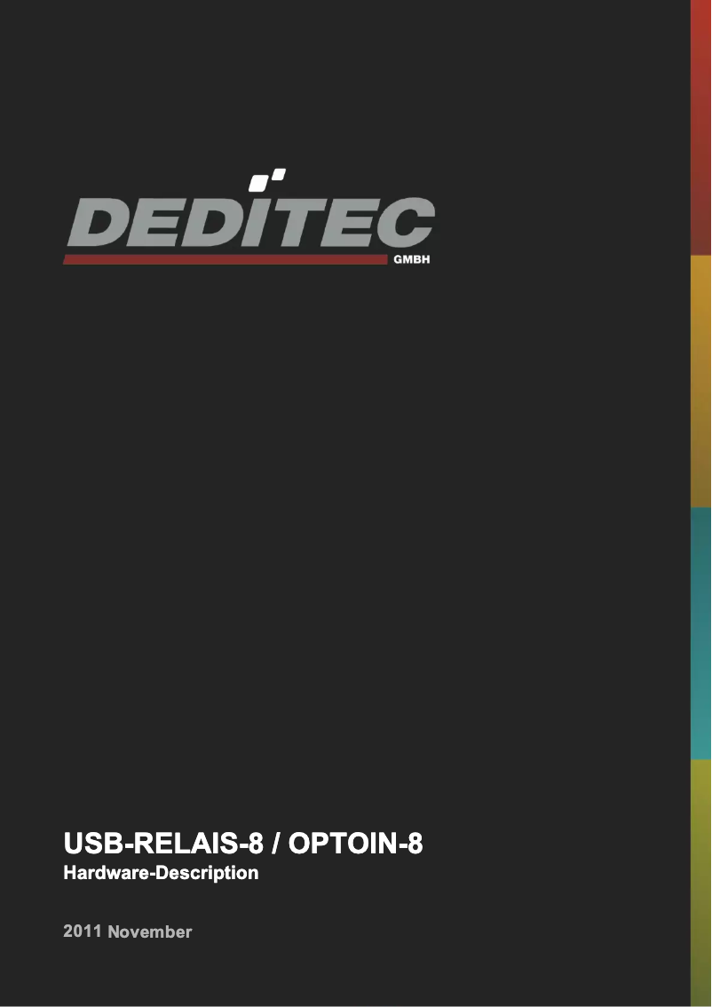 Page 1 de la notice Manuel utilisateur Deditec USB-OPTOIN-8