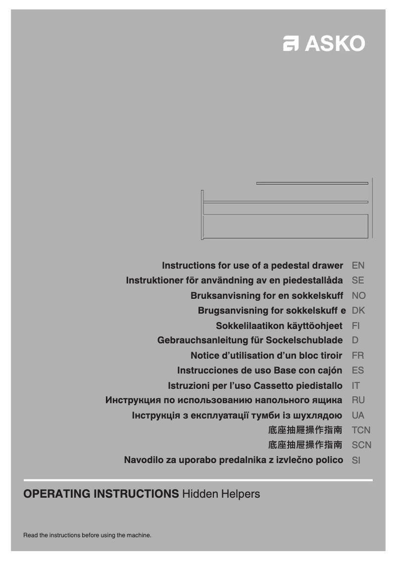 Page n°1 - Manuel utilisateur Asko HPS5323S