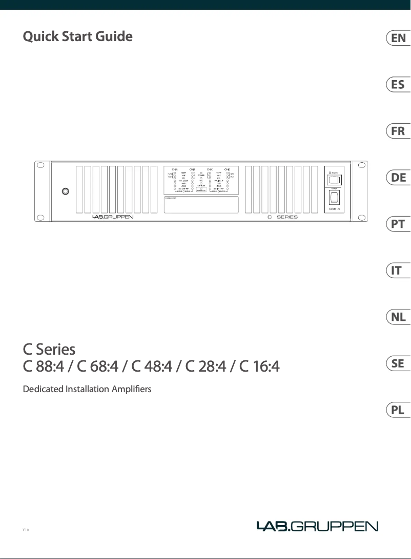 Page 1 de la notice Guide de démarrage rapide Lab Gruppen C88:4