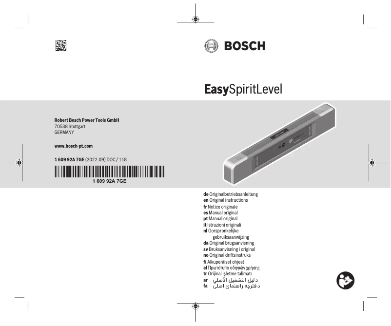Página 1 del manual Manual de usuario Bosch EasySpiritLevel