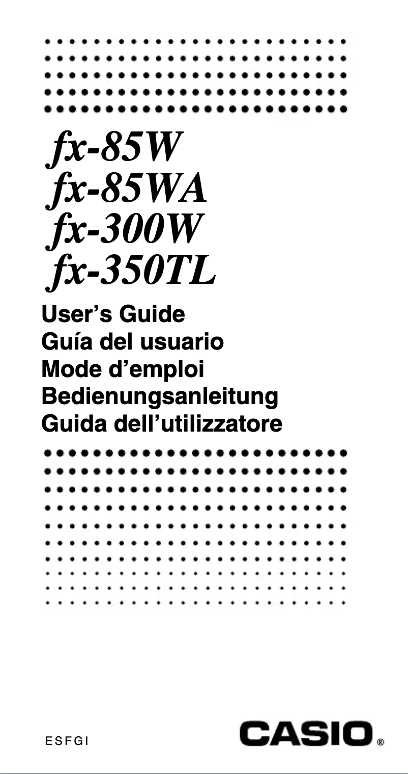 Page 1 of the manual User Manual Casio FX-85W