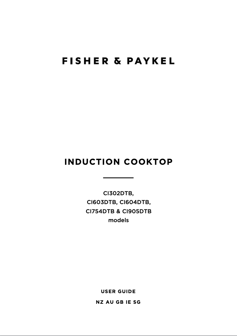 Page n°1 - Manuel utilisateur Fisher & Paykel CI302DTB4