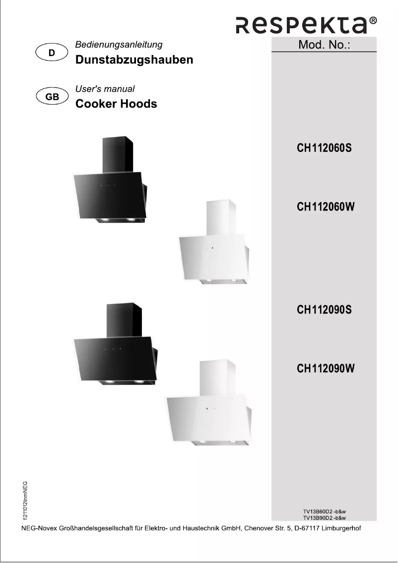 Page 1 de la notice Manuel utilisateur Respekta Lora CH112060S