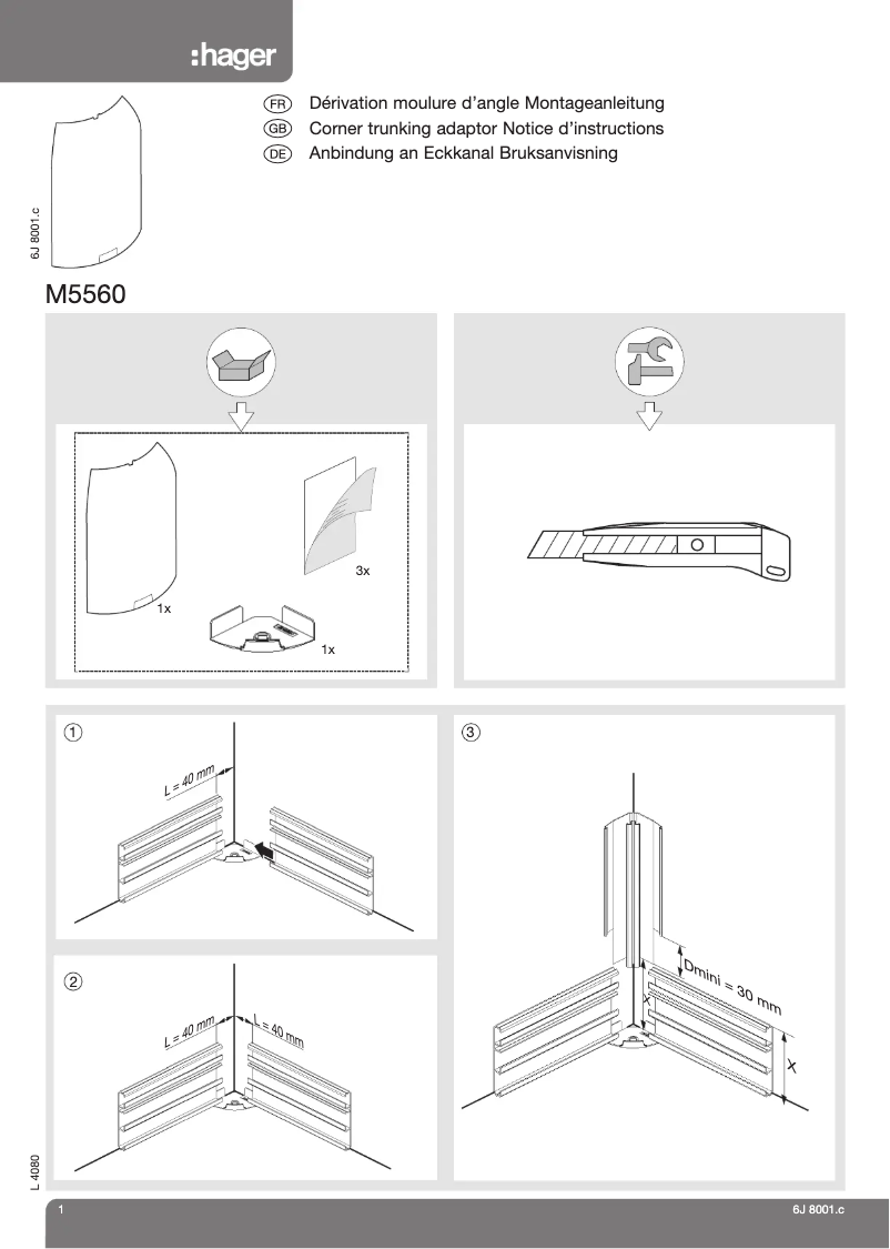 Page n°1 - Manuel utilisateur Hager SL2008081D1