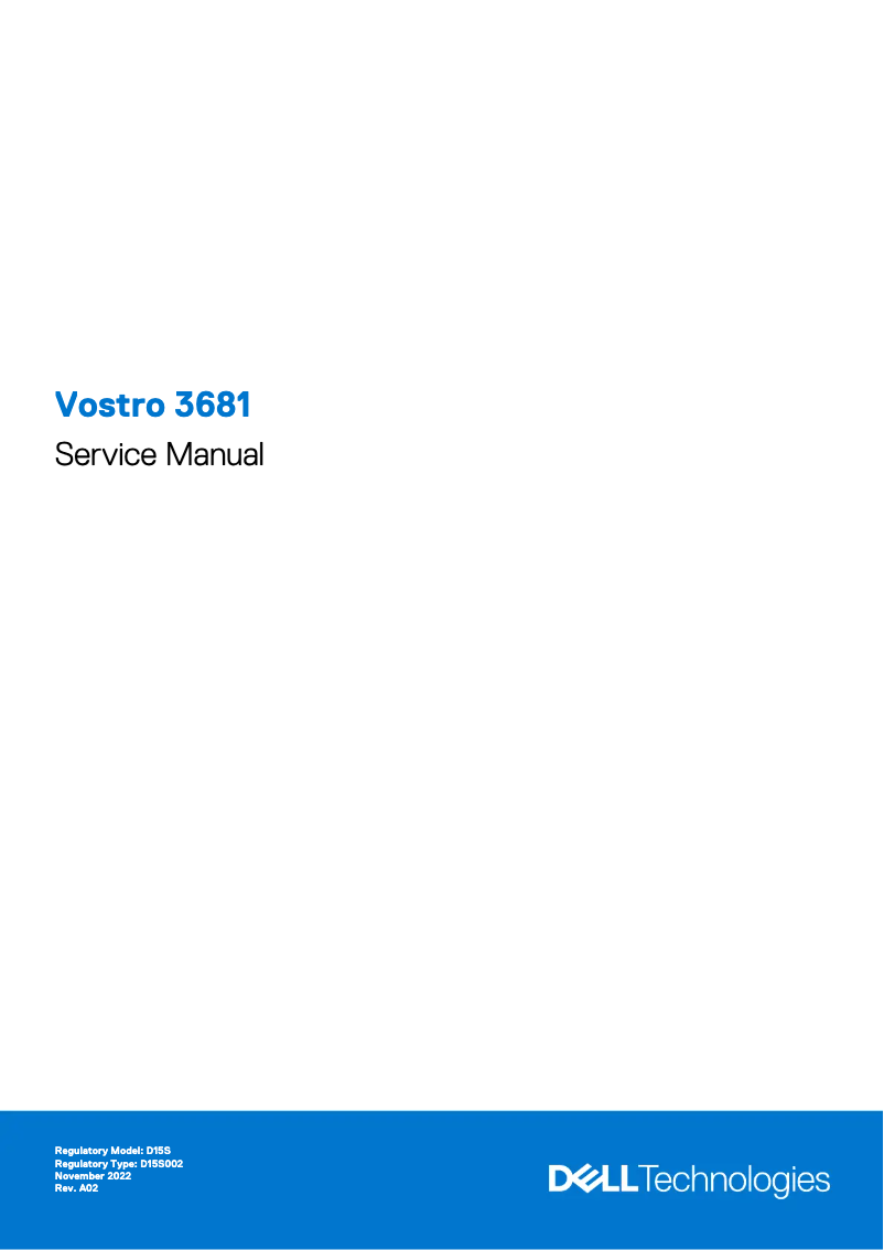 Page n°1 - Manuel utilisateur Dell Vostro 3681