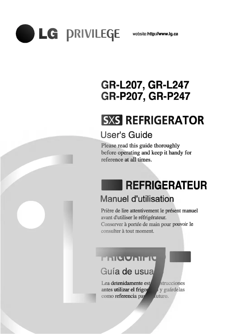Page 1 de la notice Manuel utilisateur LG LRSPC2051BM
