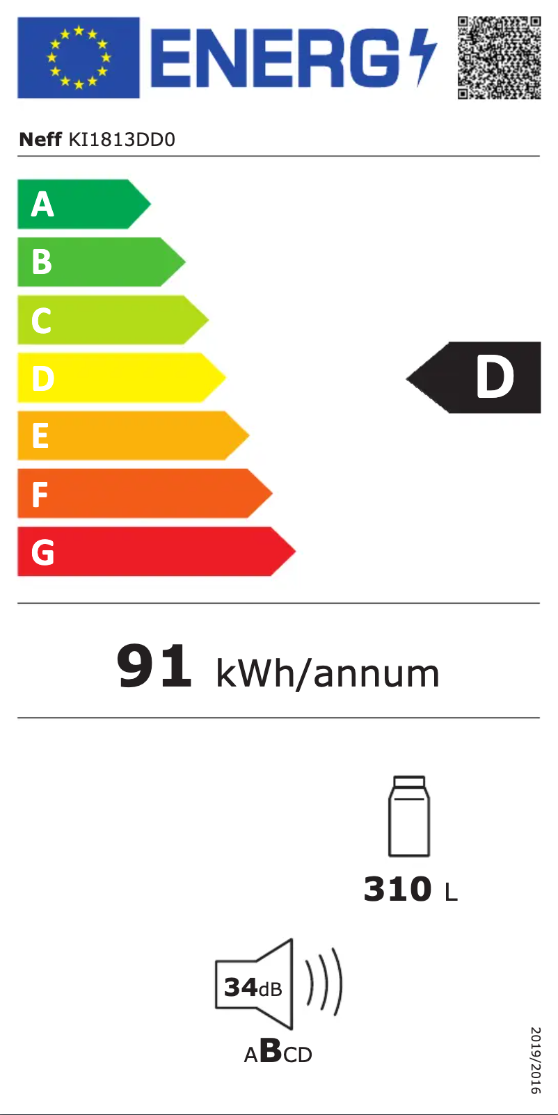 Page n°1 - Label énergétique Neff KI1813DD0
