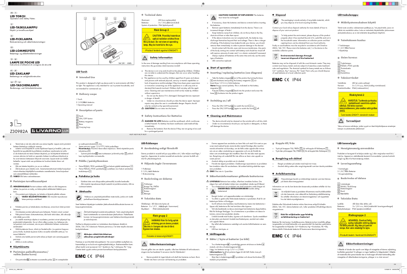Page 1 de la notice Manuel utilisateur Livarno Lux IAN 91912