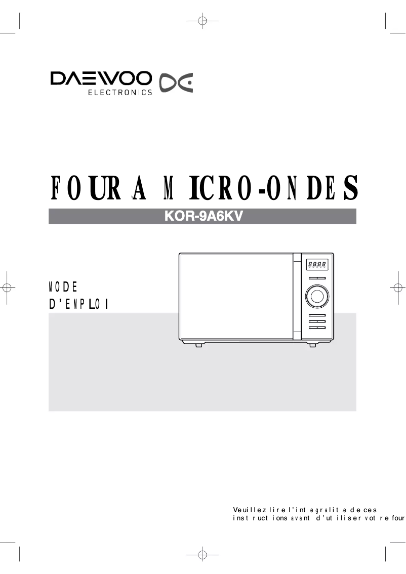Página 1 del manual Manual de usuario Daewoo KOR-9A6KV
